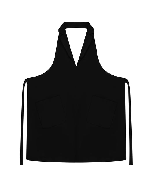 Formal Collar Bib Apron – Premium Poly-Cotton Blend, Dual Pockets