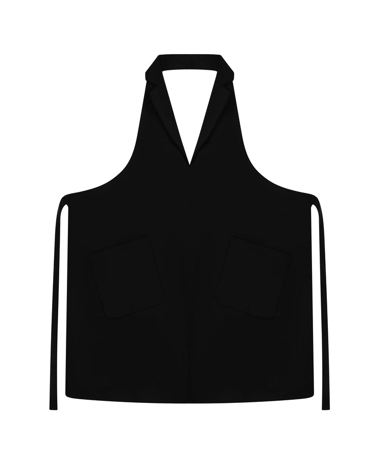 مريلة رسمية بياقة - مزيج فاخر من البوليستر والقطن، جيبان