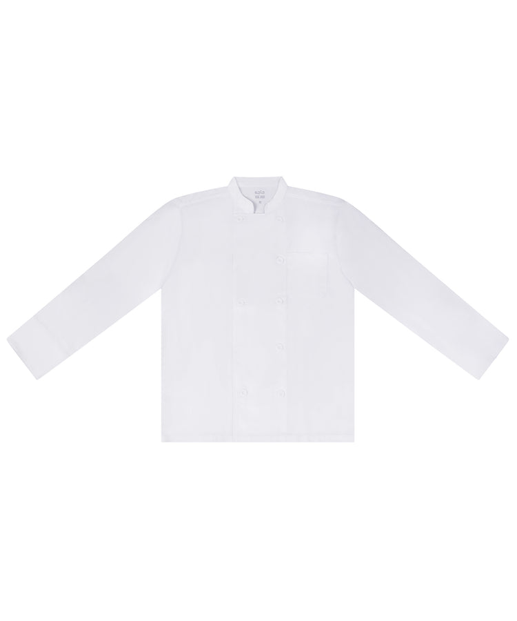 White Double Breasted Chef Coat – Heavy Fabric with Chest & Sleeve Pocket
