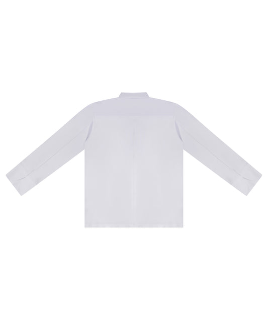 White Double Breasted Chef Coat – Heavy Fabric with Chest & Sleeve Pocket
