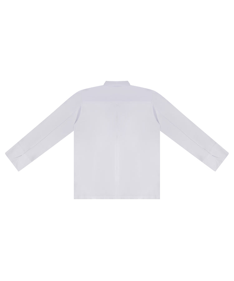 White Double Breasted Chef Coat – Heavy Fabric with Chest & Sleeve Pocket