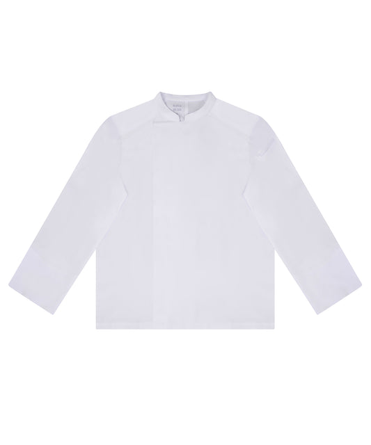 White Zip Chef Coat – OEKO-TEX Certified, Hidden Zip Closure & Long Sleeves