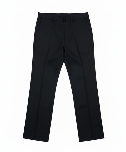 Black Formal Straight Fit Trousers – Regular Fit with Belt Loops & Side Pockets