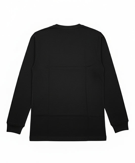 تي شيرت داخلي أسود بأكمام طويلة - مزيج قطني، ناعم وخفيف الوزن