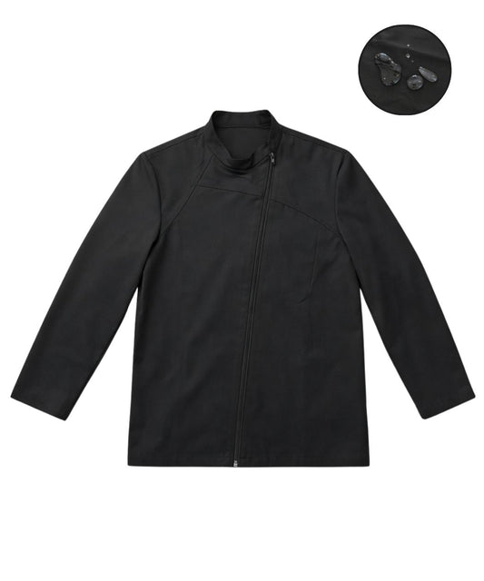 Black Waterproof Zip Chef Coat - Modern Professional Design