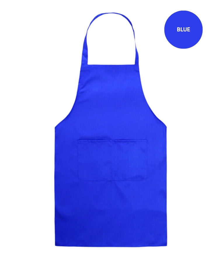 Unisex Polyester Bib Apron with 2 Pockets – Oilproof, Durable, Foldable
