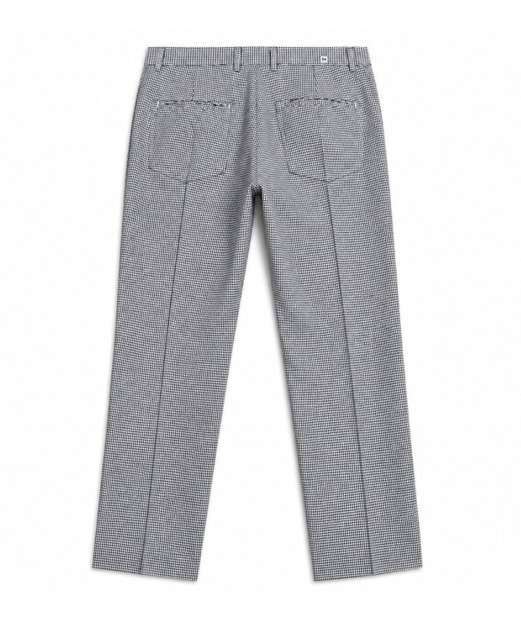 Chef Checkered Trousers with Elastic Waist & Button Closure - Professional Kitchen Pants
