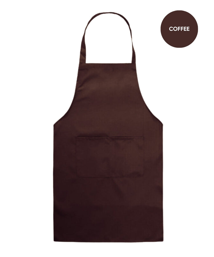 Unisex Polyester Bib Apron with 2 Pockets – Oilproof, Durable, Foldable