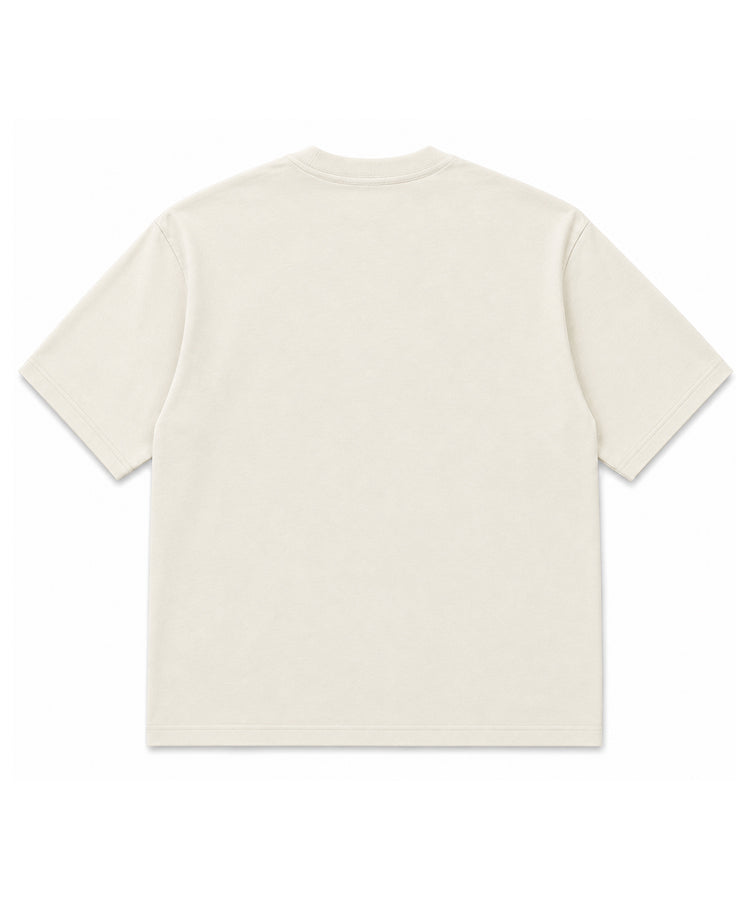 Cream Oversized Drop Shoulder Round Neck T-Shirt - Premium 250 GSM