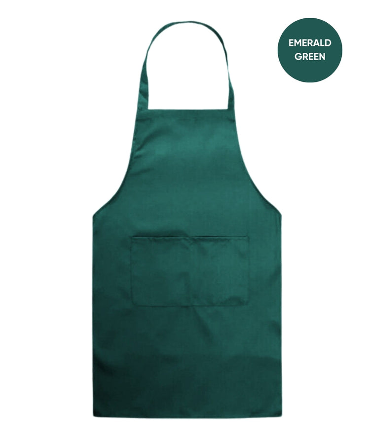 Unisex Polyester Bib Apron with 2 Pockets – Oilproof, Durable, Foldable