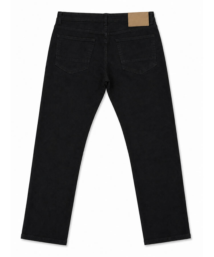 Black Cotton Heavy Stretch Jeans – Regular Narrow Fit