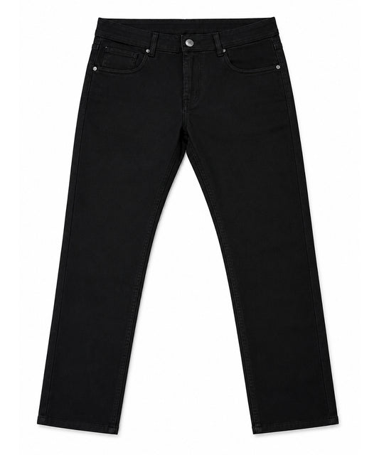 Black Cotton Heavy Stretch Jeans – Regular Narrow Fit