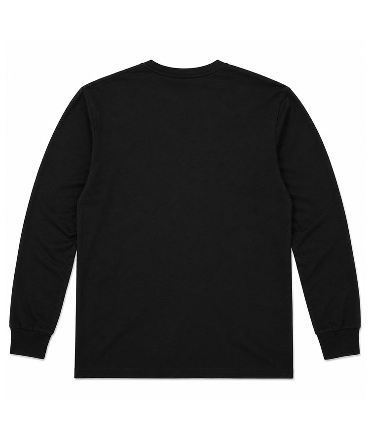 Black Long Sleeves Round Neck T-Shirt - Premium 220 GSM Cotton Blend Classic Fit