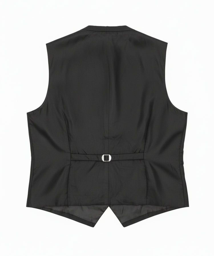 Men’s Formal Black Waistcoat / Vest – Adjustable Back, Fully Lined