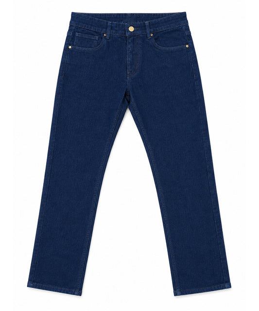 Blue Cotton Heavy Stretch Jeans – Regular Narrow Fit