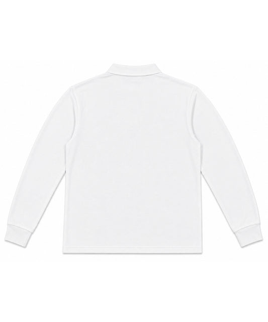 White Long Sleeves Polo T-Shirt - Premium 240 GSM Cotton Blend Classic Fit