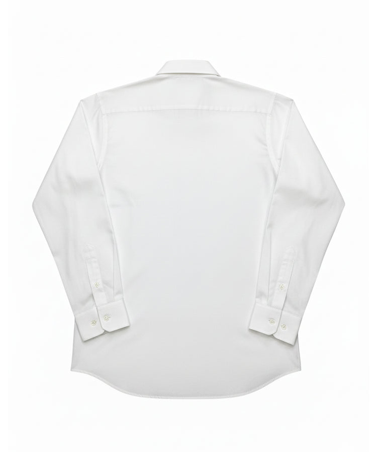 White Formal Shirt – Long Sleeve, Cotton Blend with Pocket