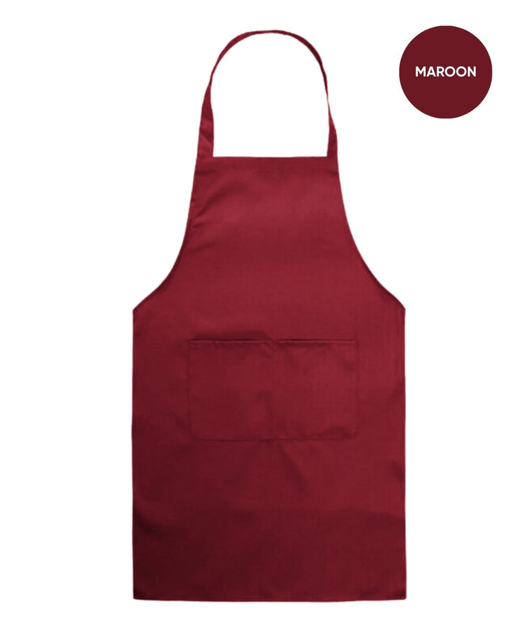 Unisex Polyester Bib Apron with 2 Pockets – Oilproof, Durable, Foldable
