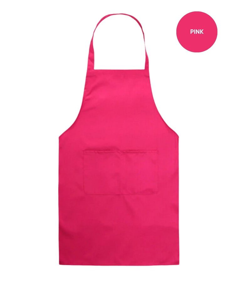 Unisex Polyester Bib Apron with 2 Pockets – Oilproof, Durable, Foldable