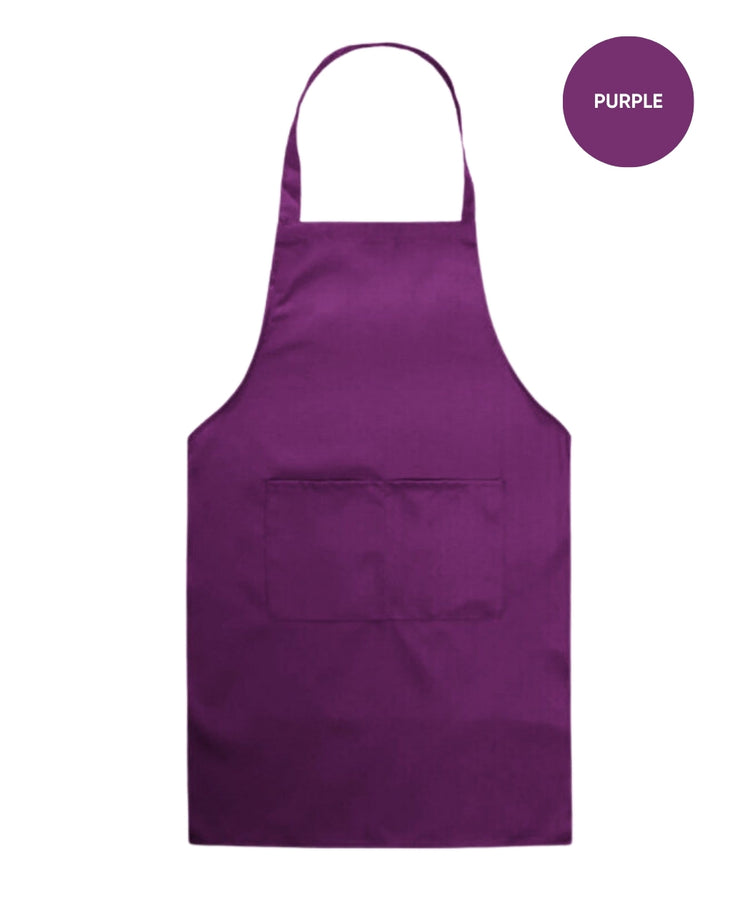 Unisex Polyester Bib Apron with 2 Pockets – Oilproof, Durable, Foldable