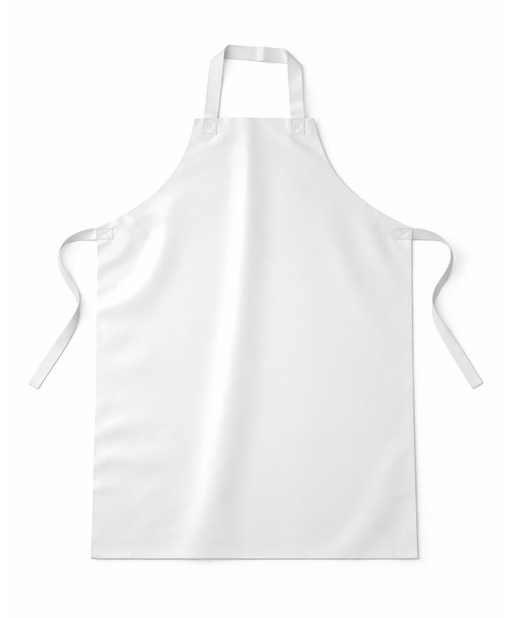 مئزر مطاطي أبيض لامع - حماية سميكة مقاومة للماء وتصميم ملابس عمل شديدة التحمل