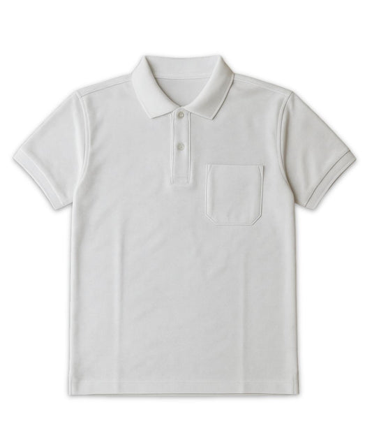 White Polo T-Shirt – Classic Fit with Chest Pocket