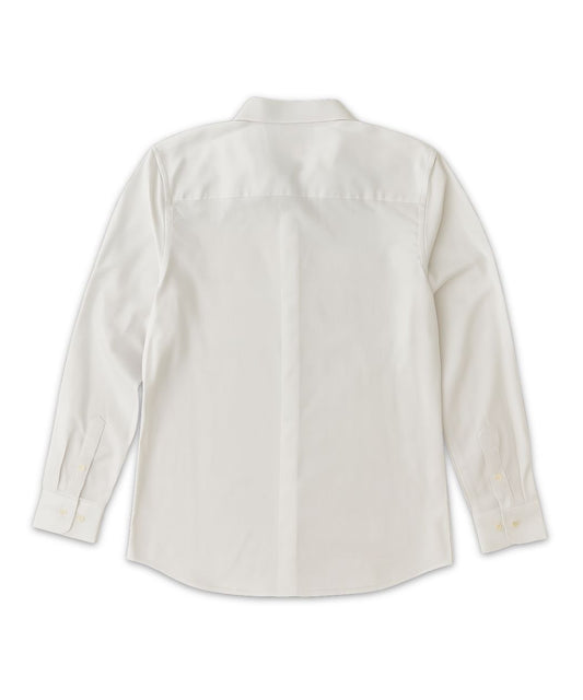 قميص أبيض موحد - كم طويل، متين واحترافي