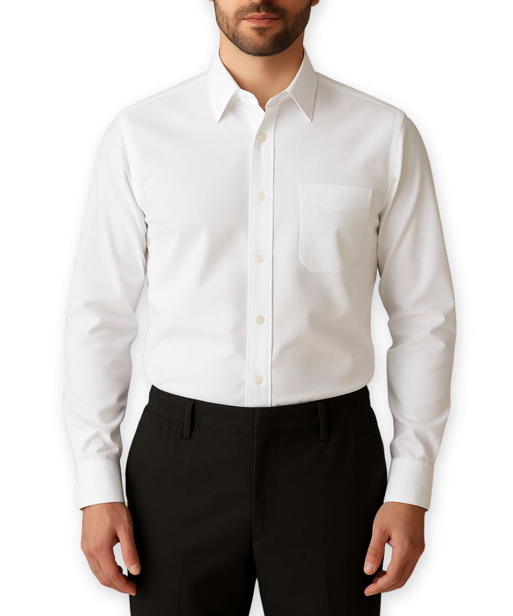 White Uniform Shirt – Long Sleeve, Durable & Professional