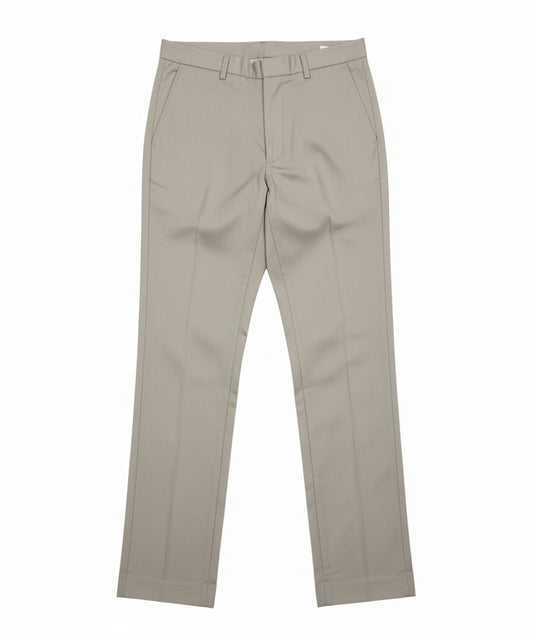 Beige Formal Straight Fit Trousers – Regular Fit with Belt Loops & Side Pockets