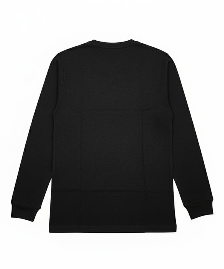 تي شيرت داخلي أسود بأكمام طويلة - مزيج قطني، ناعم وخفيف الوزن