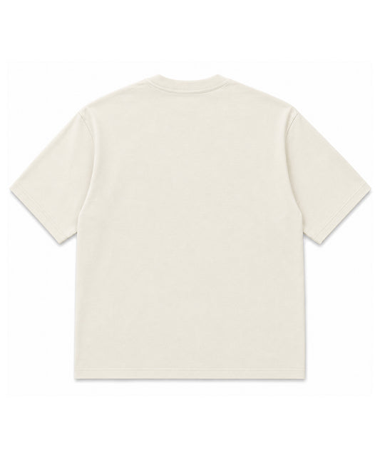 Cream Oversized Drop Shoulder Round Neck T-Shirt - Premium 250 GSM