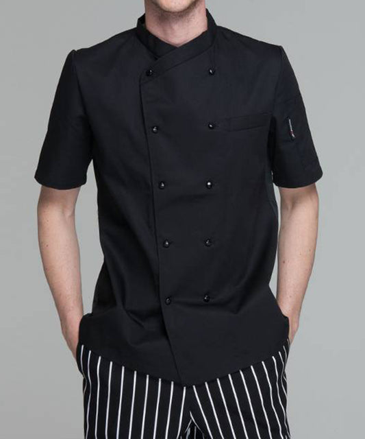 Double Breasted Short Sleeves Cross Collar Chef Coat – Modern Uniform