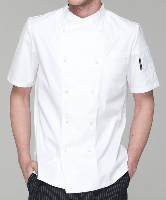 Double Breasted Short Sleeves Cross Collar Chef Coat – Modern Uniform