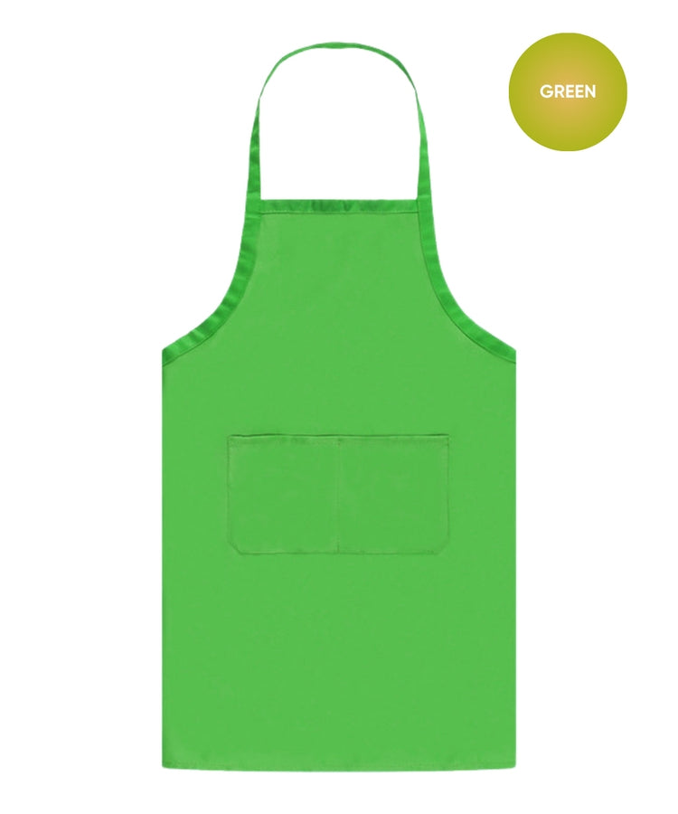 Unisex Polyester Bib Apron with 2 Pockets – Oilproof, Durable, Foldable