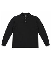 Black Long Sleeves Polo T-Shirt - Premium 240 GSM Cotton Blend Classic Fit