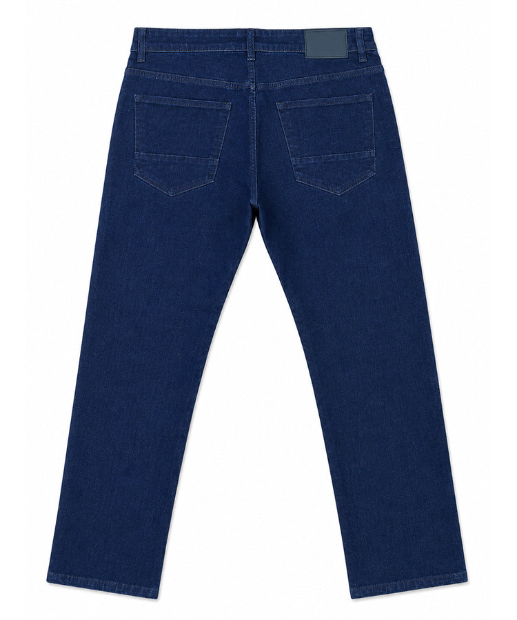 Blue Cotton Heavyweight Stretch Jeans – Regular Narrow Fit