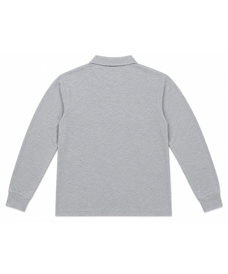 Light Grey Long Sleeves Polo T-Shirt - Premium 240 GSM Cotton Blend Classic Fit