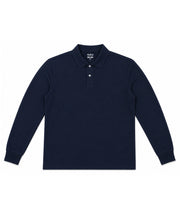 Navy Long Sleeves Polo T-Shirt - Premium 240 GSM Cotton Blend Classic Fit