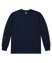 Navy Long Sleeves Round Neck T-Shirt - Premium 220 GSM Cotton Blend Classic Fit