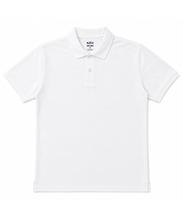 White Polo T-Shirt - Premium 240 GSM Cotton Blend Classic Fit