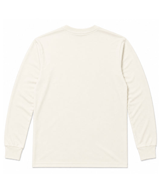Off White Long Sleeves Round Neck T-Shirt - Premium 220 GSM Cotton Blend Classic Fit