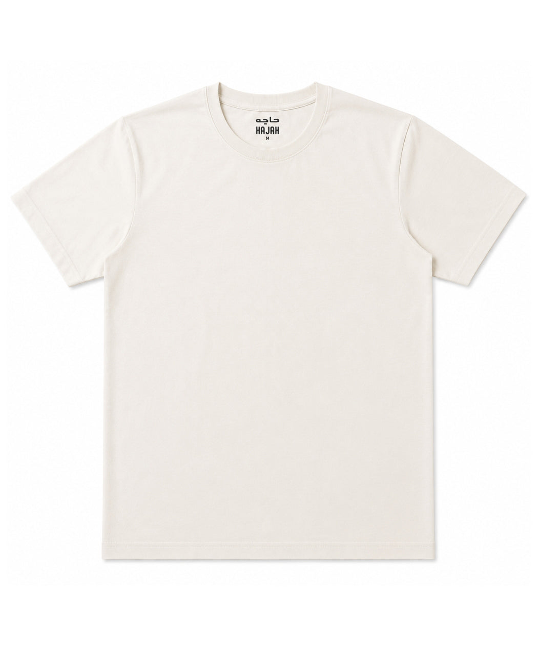 Off White Round Neck T-Shirt - Premium 220 GSM Cotton Blend Classic Fit