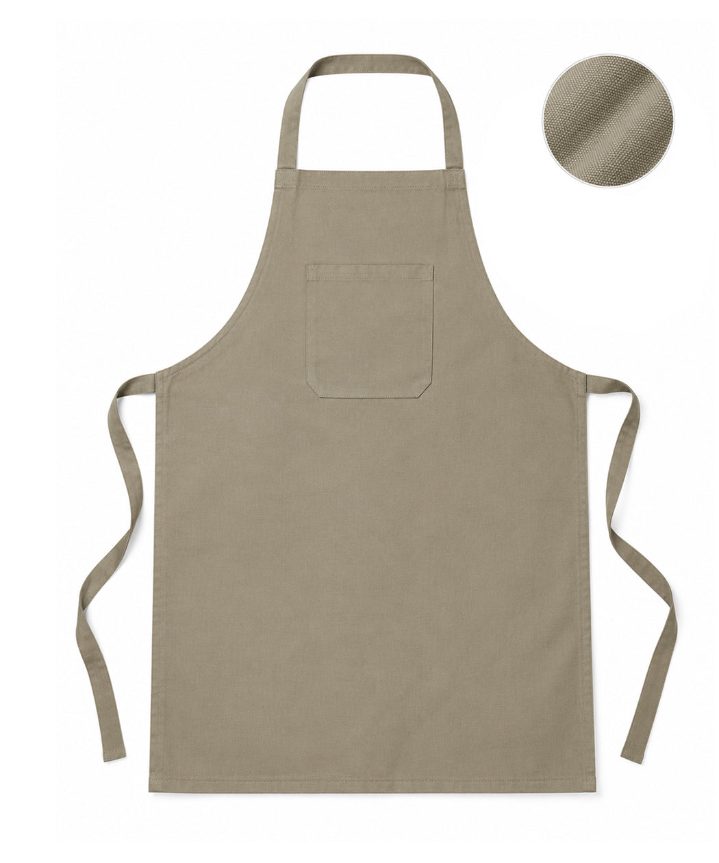 Premium Khaki Canvas Bib Apron – Heavy-Duty Fabric with Front Pocket