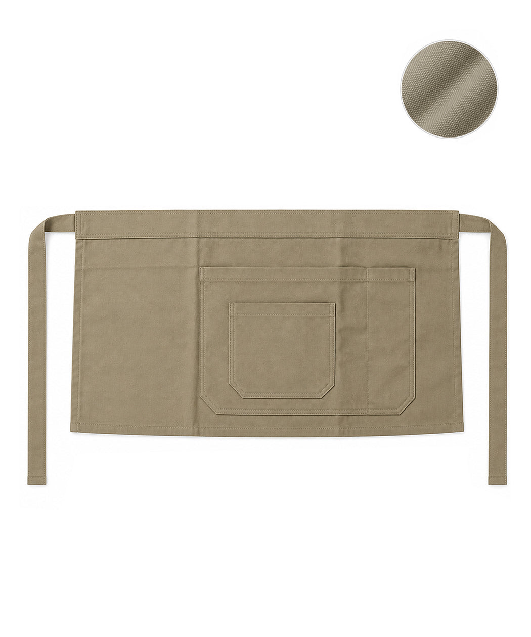 Premium Khaki Canvas Half Apron – Heavy-Duty Waist Apron with Multiple Front Pockets