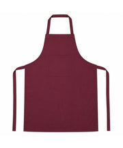 Maroon Full Bib Apron with Front Pocket - Durable Poly-Cotton Professional Apron