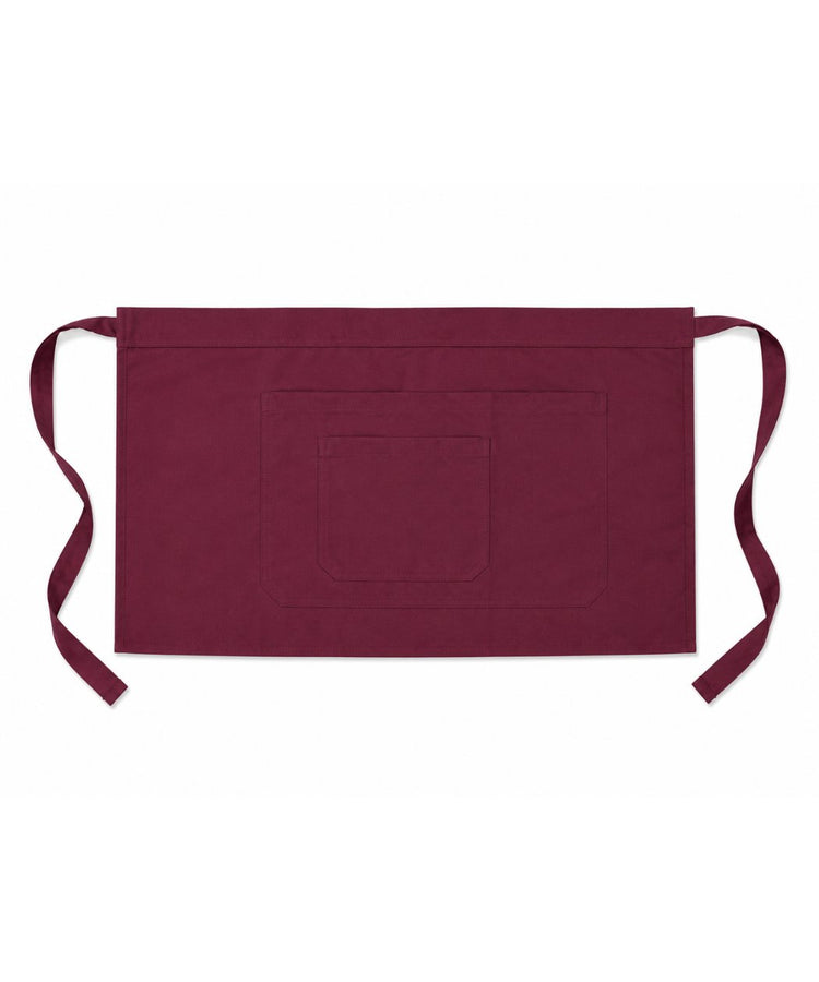 Maroon Half Waist Apron with Multi-Pockets - Durable Poly-Cotton Service Apron