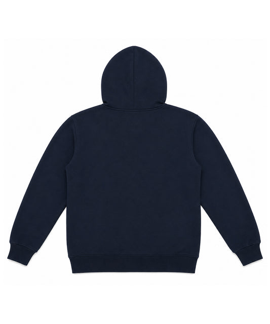 Navy Blue Heavyweight Zip Hoodie - 380 GSM Fleece Lined